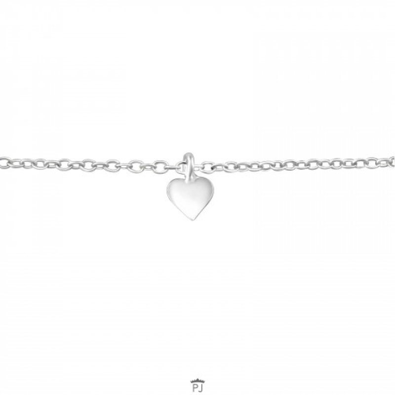 Schakelarmband zilver met een hartje